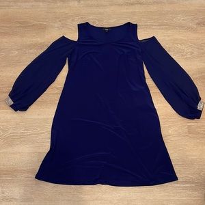 MSK (NWT) chiffon sleeve, embellished cuff, dress, royal blue size 8